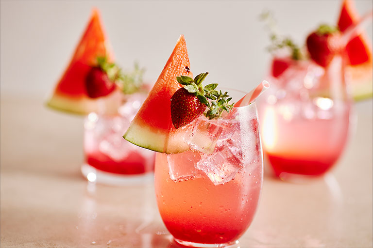 Watermelon, Berry and Thyme Fizz